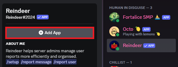 Add user app (step 1)