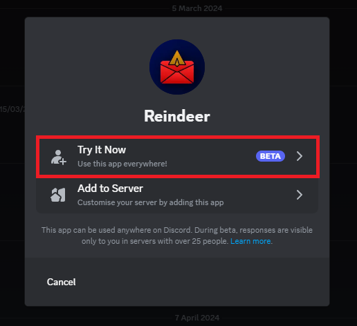 Add user app (step 2)